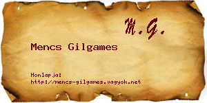 Mencs Gilgames névjegykártya